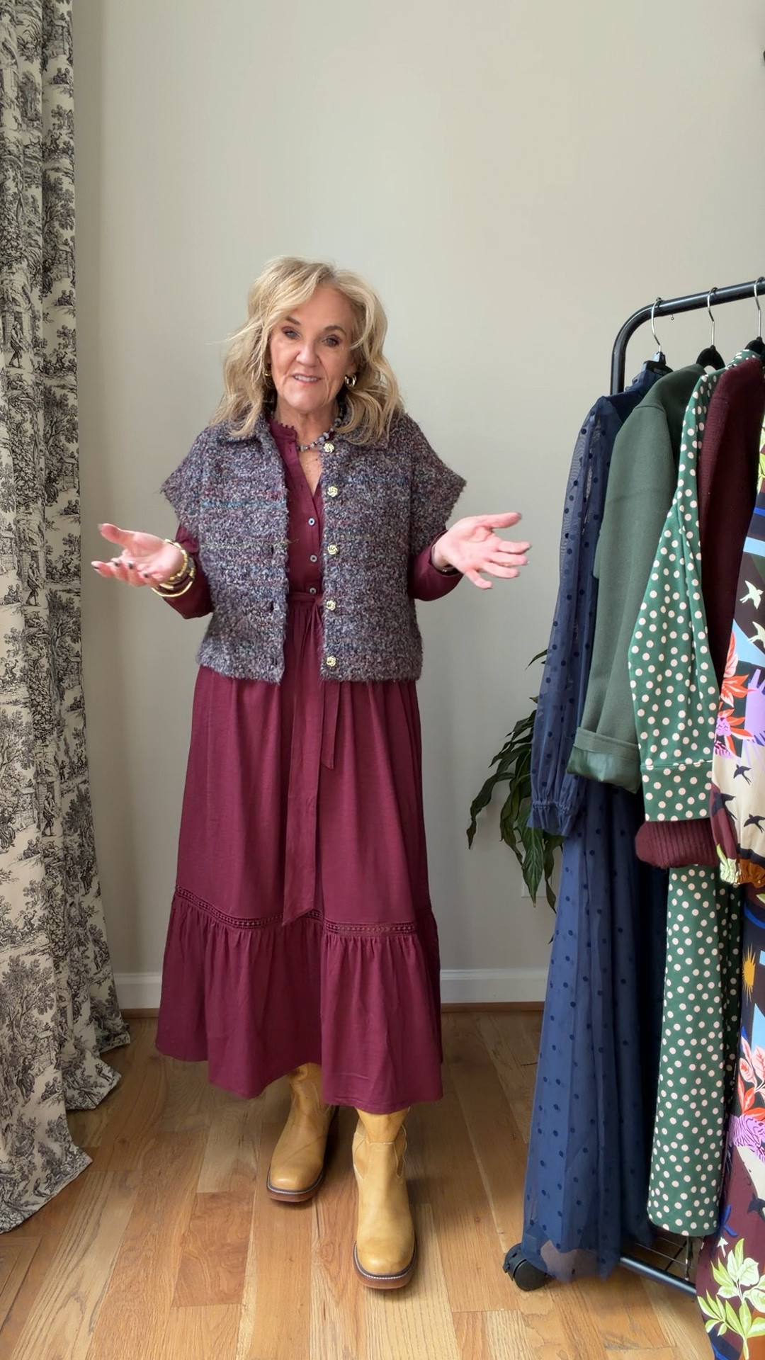 Boden is 25% off this week
Jersey net dress size 10 petite
Short sleeve cardigan, size medium
Frye boots tend to run a little bit big I ordered my regular size. I typically size up in a boot and I did not in these. 
I’ll also link a dupe in these boots
20% off code NANETTE20 on my jewelry 

#LTKSaleAlert #LTKOver40 #LTKWorkwear