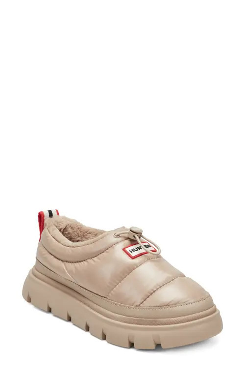 Hunter Madi Platform Puffer Slipper in Light Natural at Nordstrom, Size 8 | Nordstrom