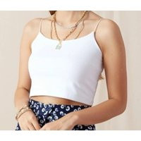 Lulu's Fancy White Crop Top, Spaghetti Strap For Women, Stretchy & Soft Fabric | Etsy (US)