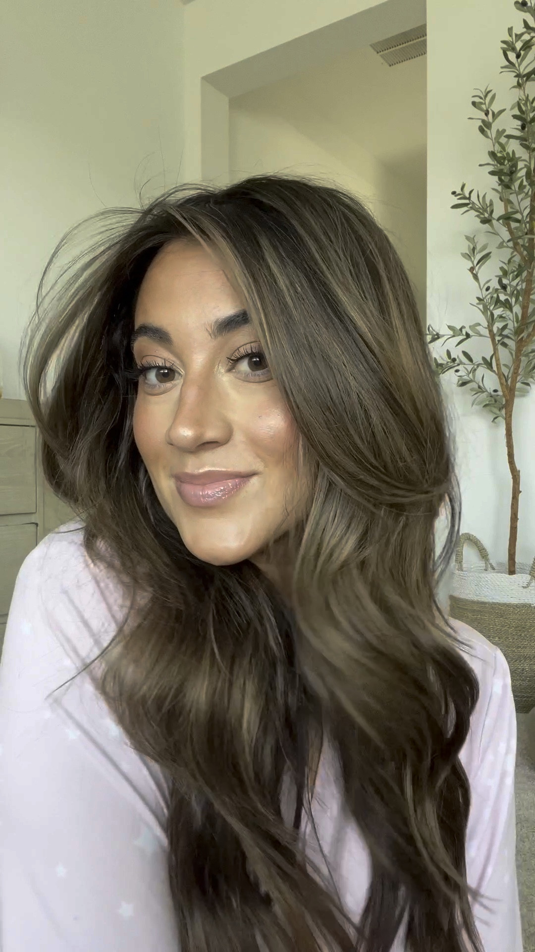 current makeup routine 🤎 
+ @lancomeofficial Priming Serum 24 Hour Hydrating Solid Smoothing Primer
+ @rarebeauty Positive Light Tinted Moisturizer in 32N
+ @hourglasscosmetics Vanish Airbrush Concealer in Beech
+ @lawless Seal the Deal Powder in Translucent
+ @rarebeauty Bronzer Stick in Always Sunny
Becca Cosmetics BFFs Glow Letters in Sweetheart (discontinued product)
+ @rarebeauty Soft Pinch Liquid Blush in Worth
+ @hourglasscosmetics Ambient Lighting Powder in Dim Light
+ @juviasplace The Nubian Loose Highlighter in Nefertiti
+ @iliabeauty In Full Brown Pencil in Dark Brown
+ @iliabeauty In Frame Brow Gel in Clear
+ @rarebeauty Always an Optimist Setting Spray
Same bronzer listed above used for eyeshadow
+ @iliabeauty Daylite Highlight Powder in Decades
+ @lancomeofficial Cils Booster XL Lash Primer
+ @lancomeofficial Lash Idôle Mascara
+ @dibsbeauty No Pressure Lip Gloss Topper in Pink

#LTKbeauty