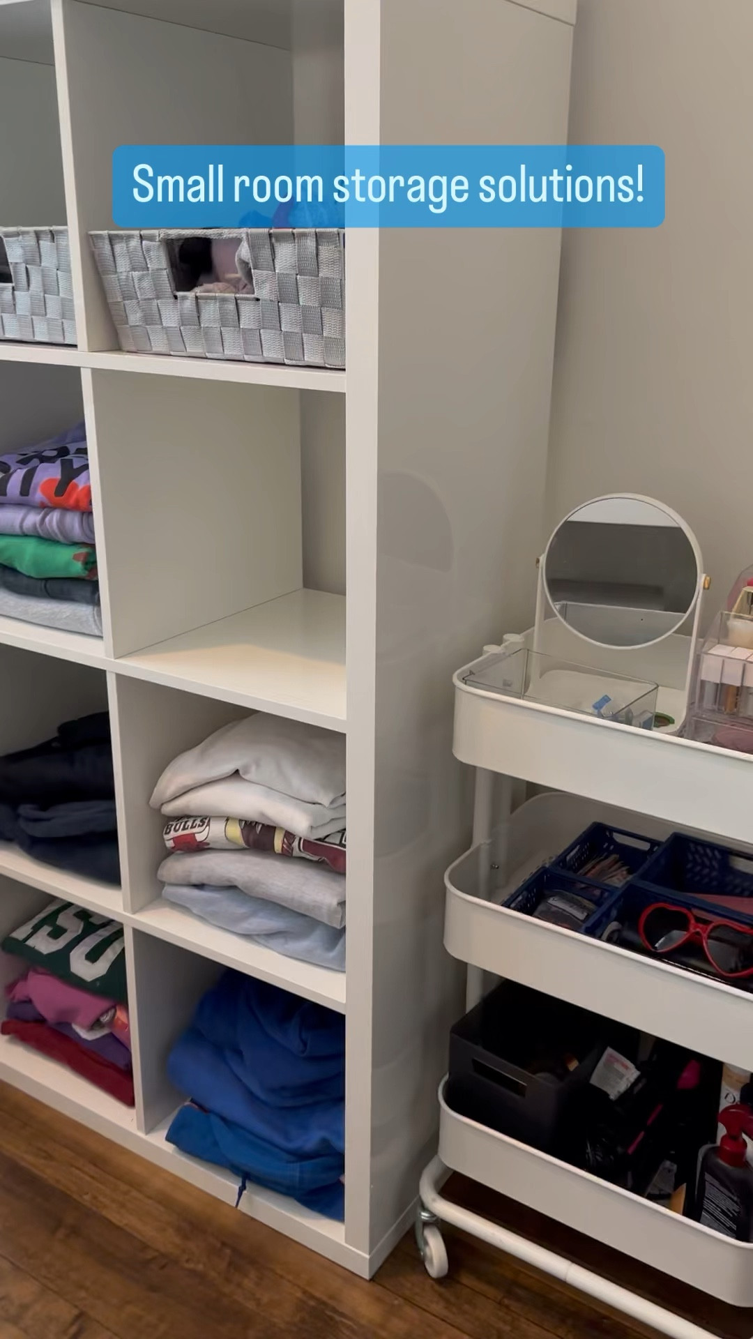 Small rooms can be tough.. but so fun to do! This room has almost zero closet space and yet we did it!