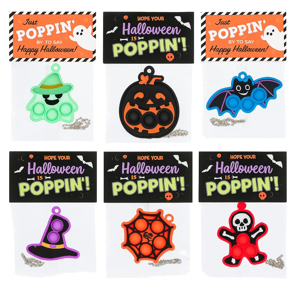 Halloween Party Favors for Kids – 30 Pack Pop It Fidget Toys Bulk, Fun Spooky Designs, Non-Cand... | Amazon (US)