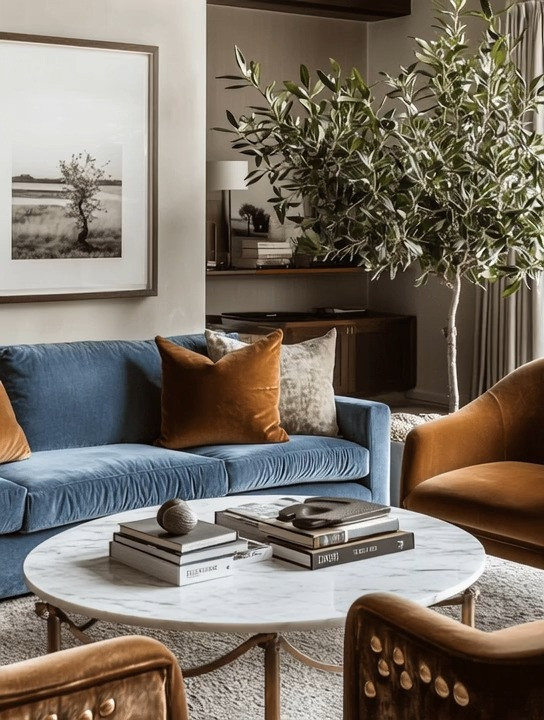 If you have a blue or navy sofa, this is your sign to style it like this.

Pair it with warm brown chairs, a marble coffee table, and a soft olive tree to create a space that feels both grounded and elevated.

The blue + brown combination is timeless—rich, warm, and quietly luxurious. The marble adds contrast and coolness, while the greenery brings life and balance.

It’s that perfect mix of structure and softness… modern, yet inspired by old-world Tuscany charm.

Create the full look or simply layer in one element at a time—we’ve curated everything for you.

Product options linked below.

#livingroomdecor #homedecorideas #interiordesign #decorinspiration 

 #LTKHome