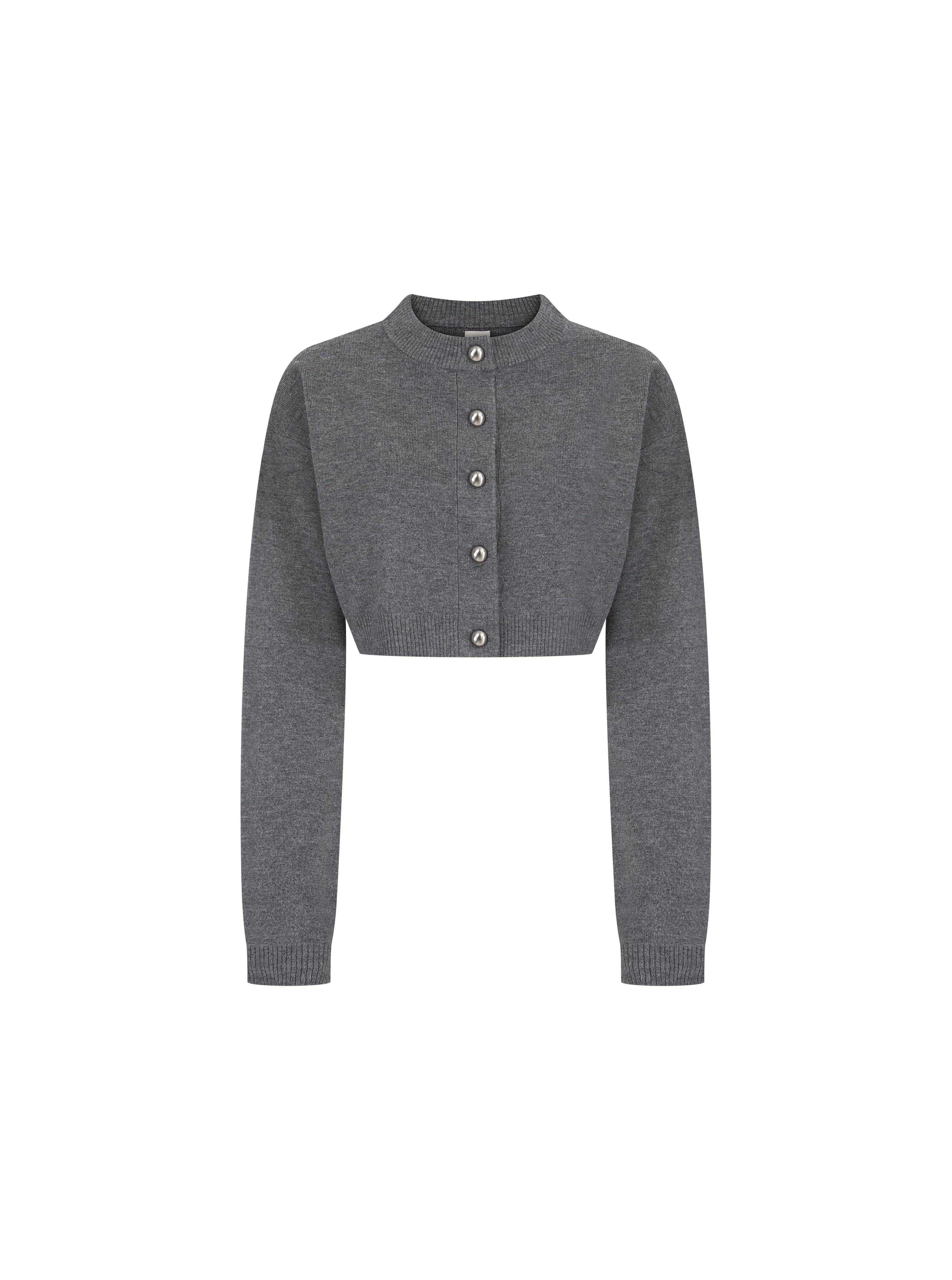 Cosy Cropped Cardigan - Grey | Maebe