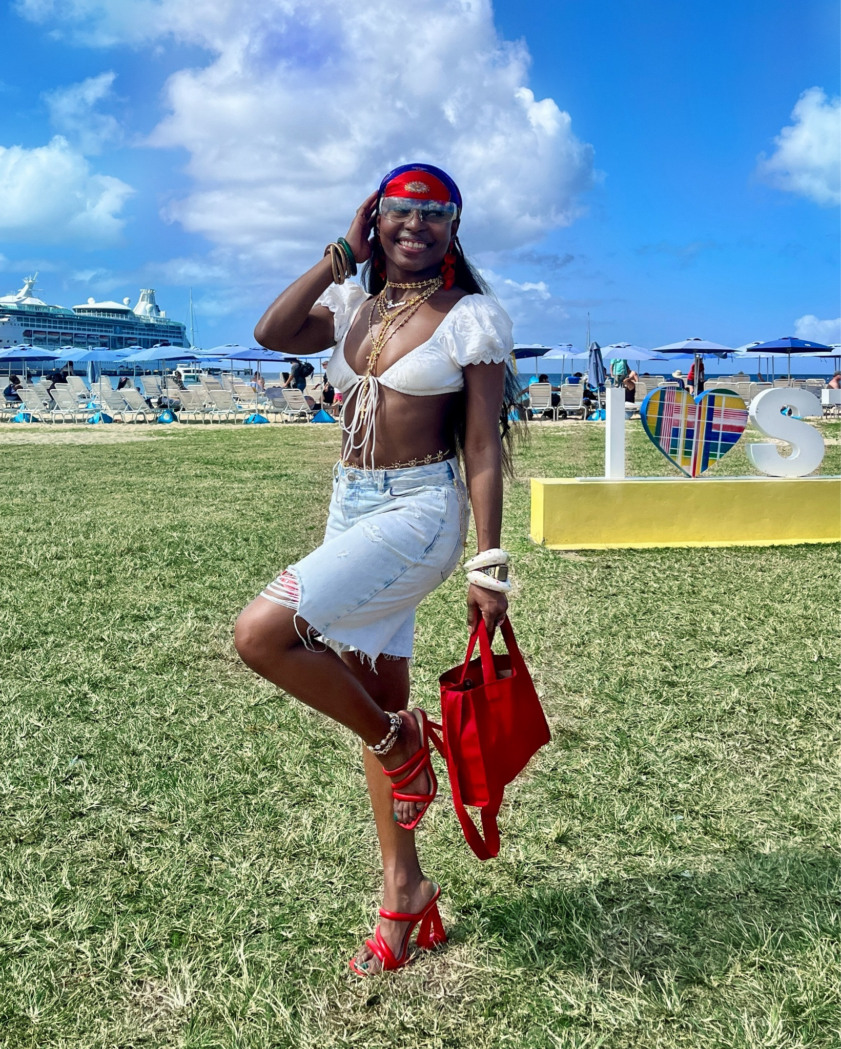 Vacation outfit in St. Croix for a pub crawl activity.  P.s the red heels aren’t good for long walks you might need gel inserts. It was hurting the ball of my foot after a while.

#LTKSeasonal #LTKTravel #LTKStyleTip