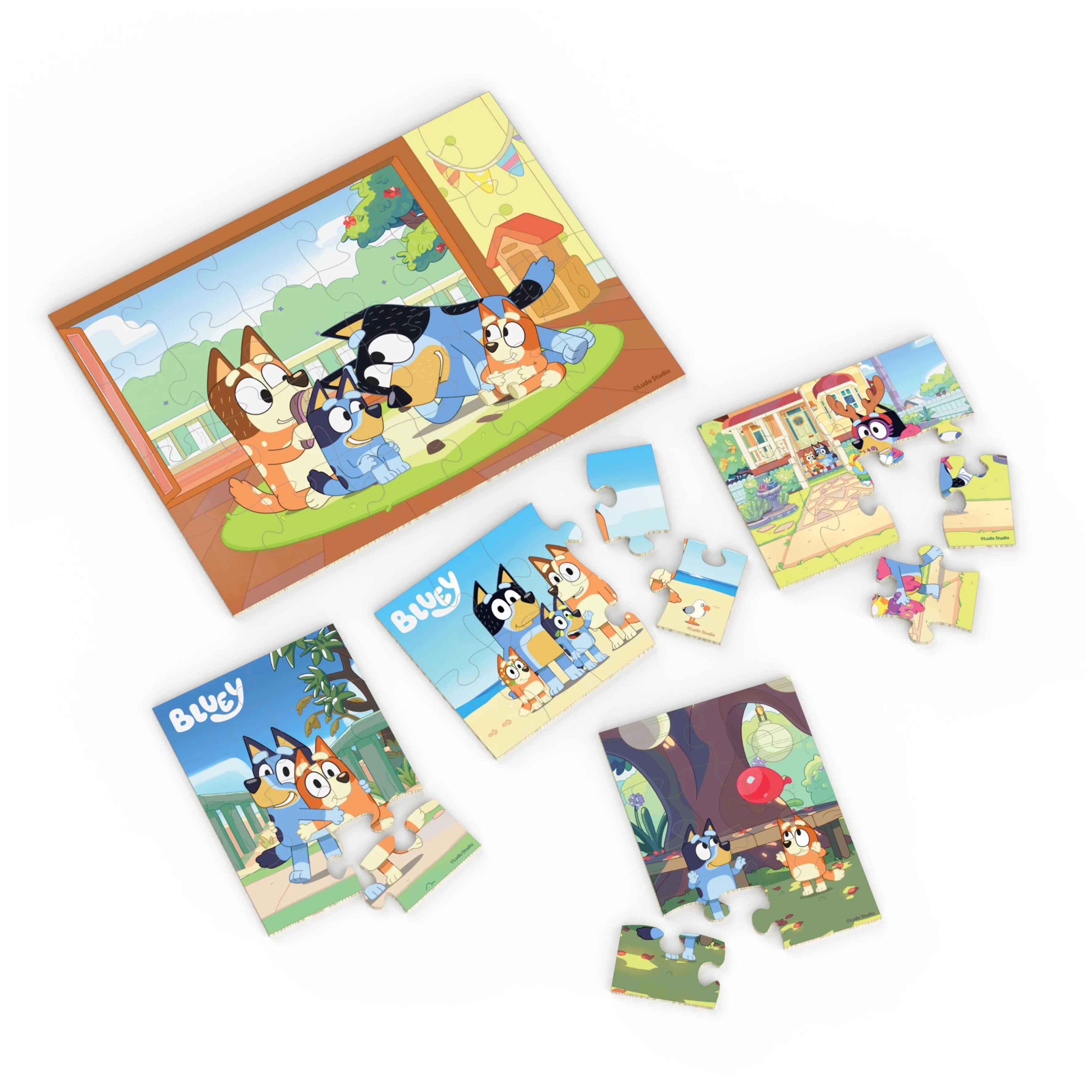 Bluey, 5 Wood Puzzles Jigsaw Bundle with Tray, for Kids Ages 3 and up - Walmart.com | Walmart (US)