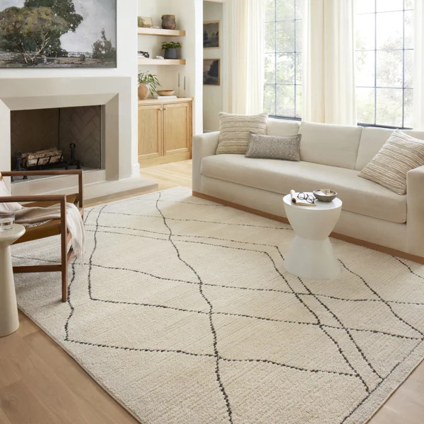 Power Loom Ivory/Charcoal Rug | Wayfair North America