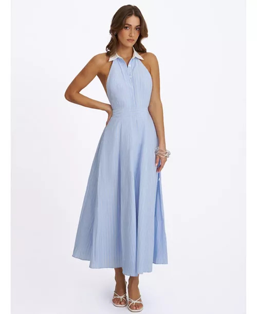 Winslet Striped Cotton Poplin Halter Maxi Dress | Bloomingdale's (US)
