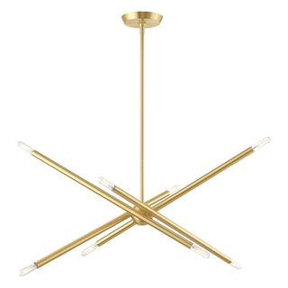Livex Lighting Soho 8 Light Satin Brass Chandelier 46778-12 - The Home Depot | The Home Depot