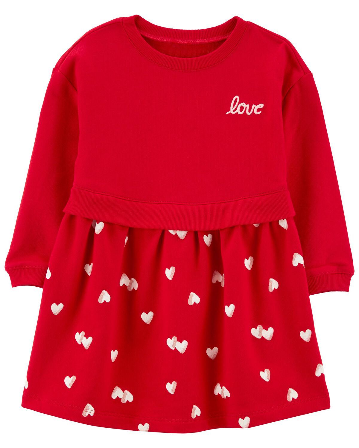 Red Toddler Love Hearts French Terry Dress | carters.com | Carter's