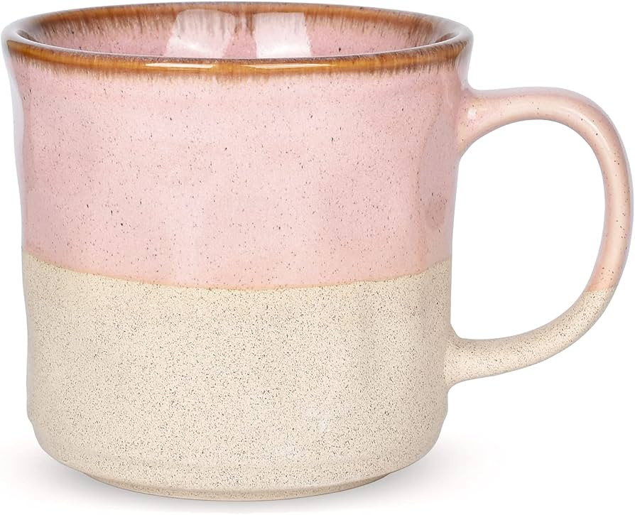 Bosmarlin Large Ceramic Coffee Mug, Pink Big Tea Cup for Office and Home, 18 Oz, Dishwasher and M... | Amazon (US)