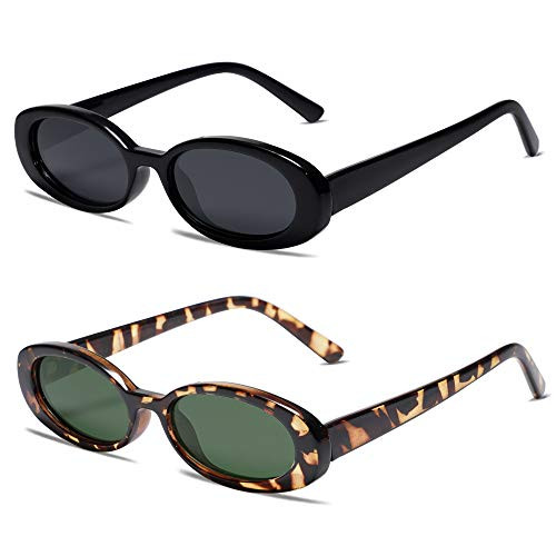 VANLINKER Polarized Retro Oval Sunglasses for Women and Men Small 90s Style VL9580 | Amazon (US)