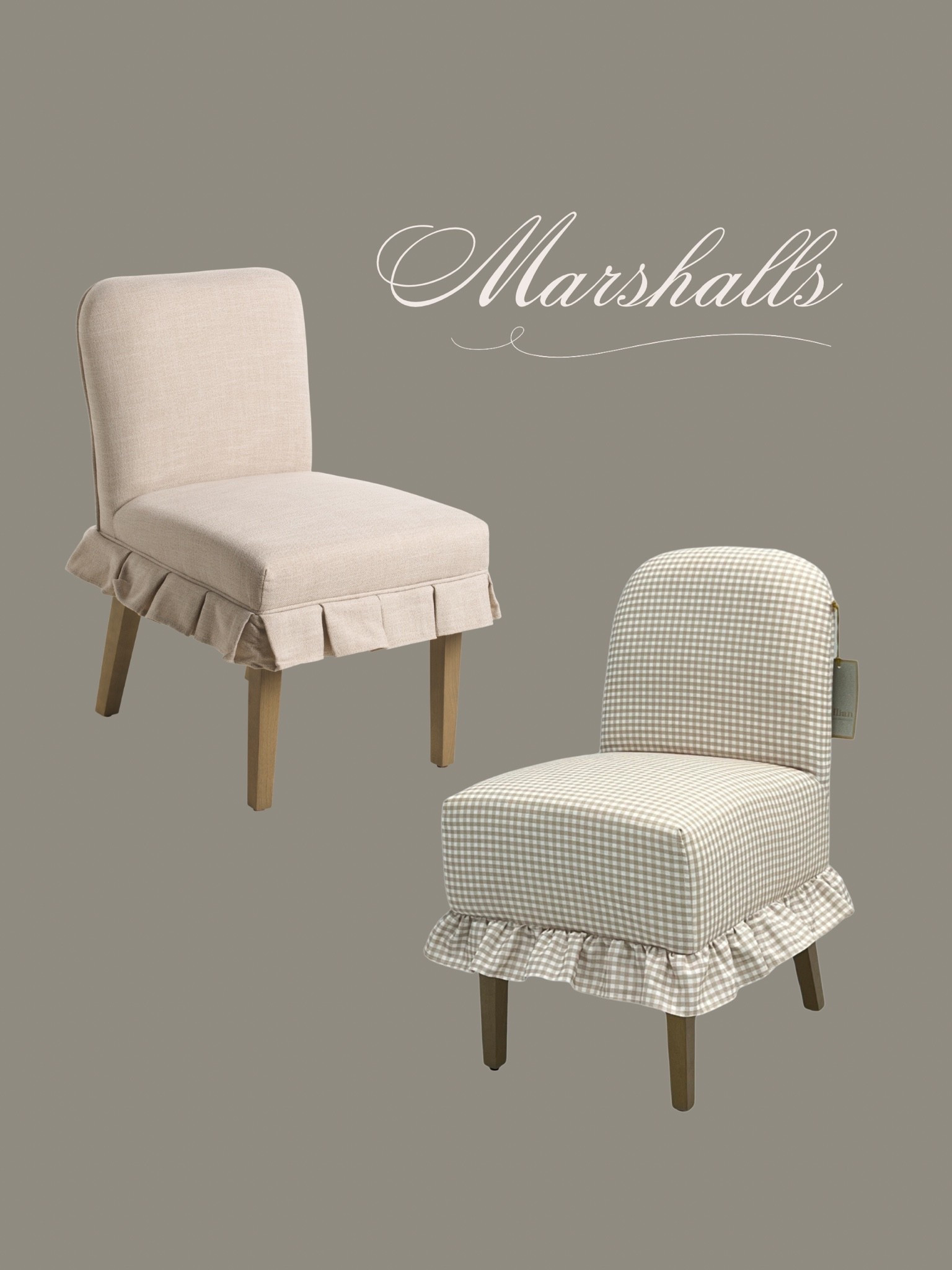 Pleated dining chairs.