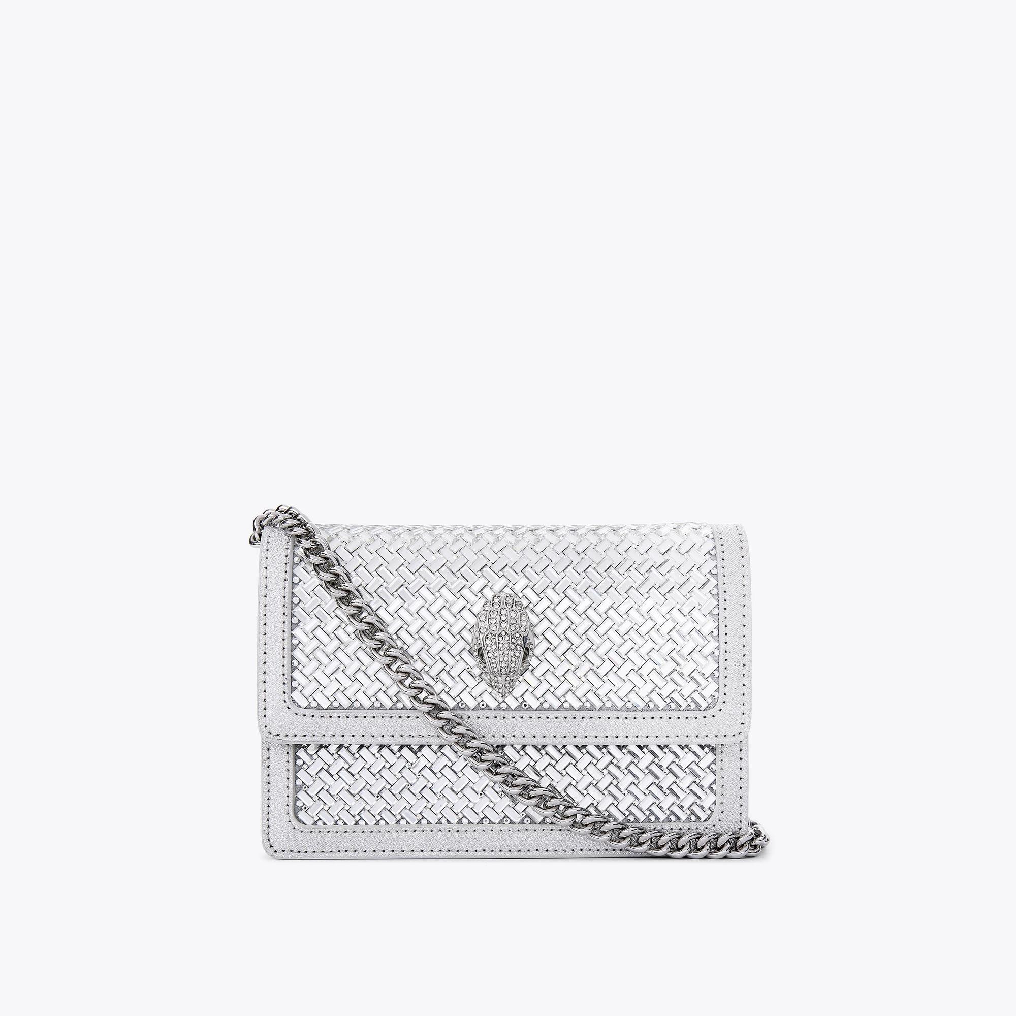 SHOREDITCH SM CROSS BODY Silver Quilted Crystal Small Cross Body Bag by KURT GEIGER LONDON | Kurt Geiger (Global)
