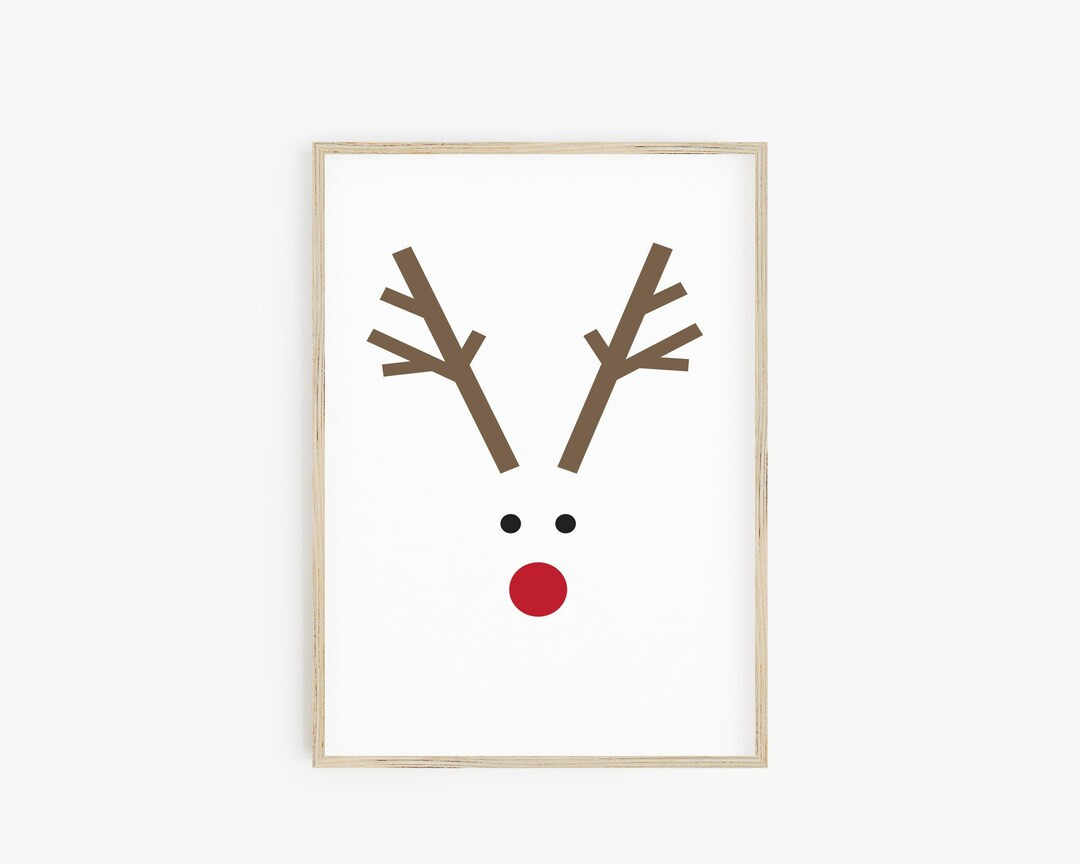 Abstract Rudolph Print Reindeer Print Christmas Printable - Etsy | Etsy (US)