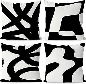 KEUSPI Black and White Decor for Home Living Room Sofa Modern Abstract Neutral Art Throw Pillow C... | Amazon (US)