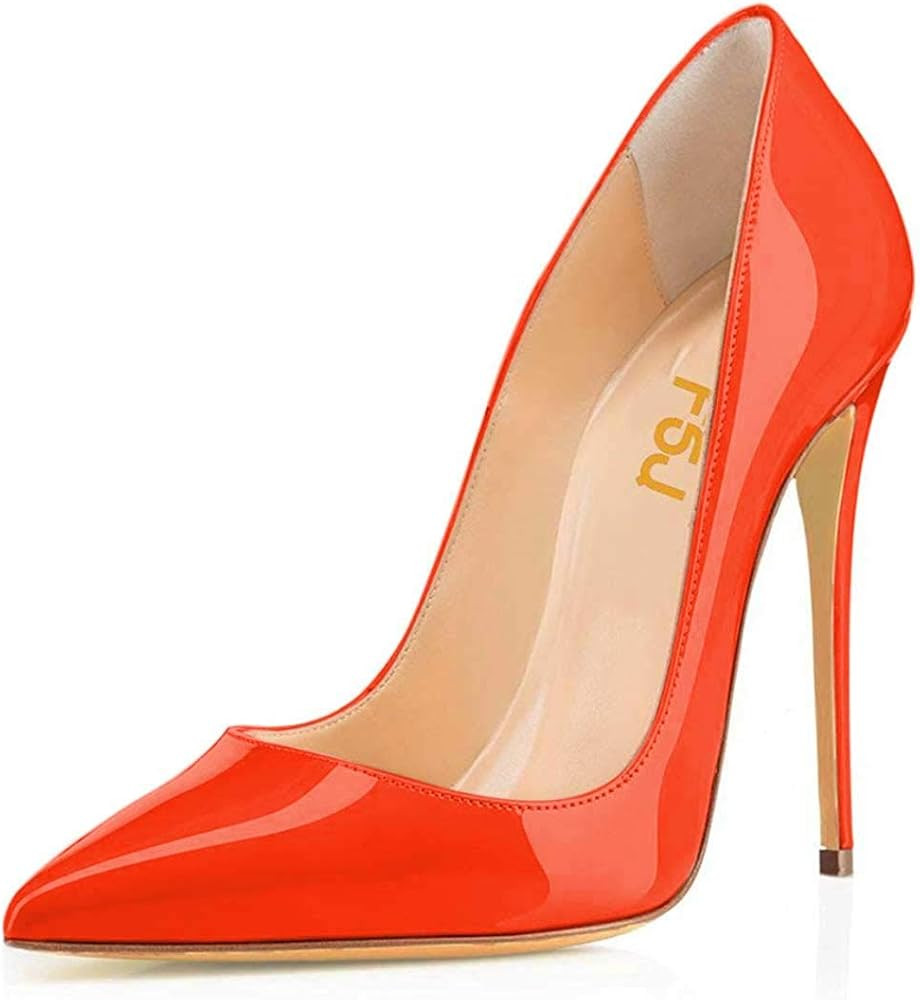 FSJ Women Formal Pointed Toe Pumps High Heel Stilettos Sexy Slip On Dress Shoes Size 4-15 US | Amazon (US)