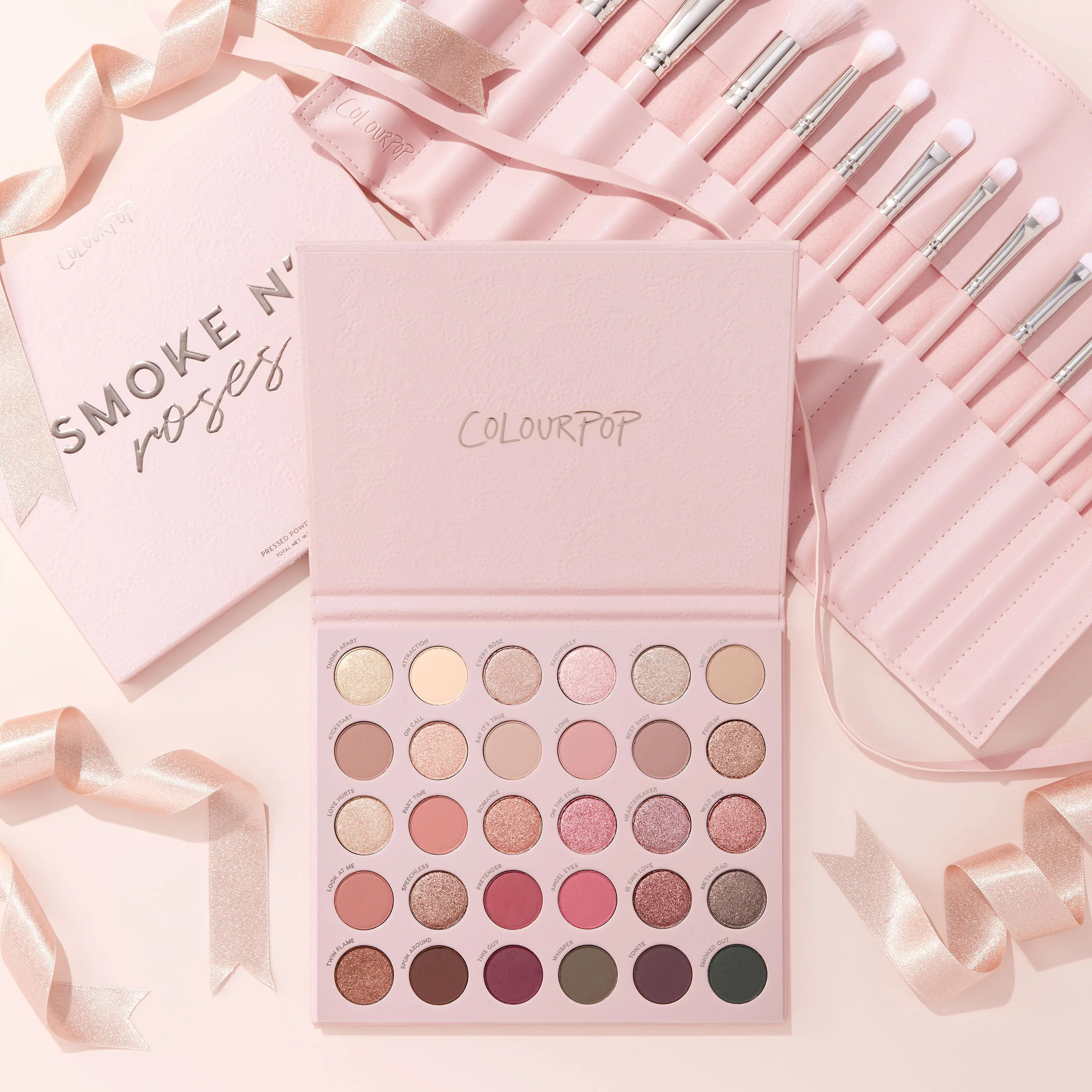Total Smokeshow Shadow Palette & Brush Set Makeup in Brown | ColourPop | Colourpop