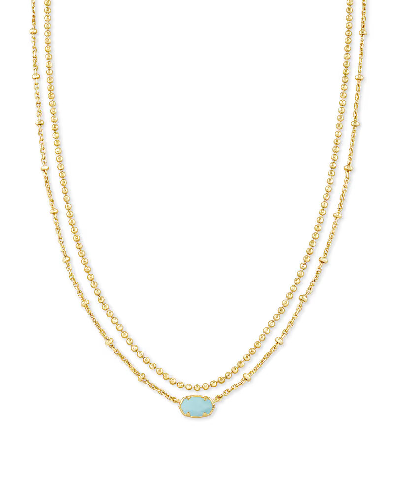 Emilie Gold Multi Strand Necklace in White Kyocera Opal | Kendra Scott | Kendra Scott