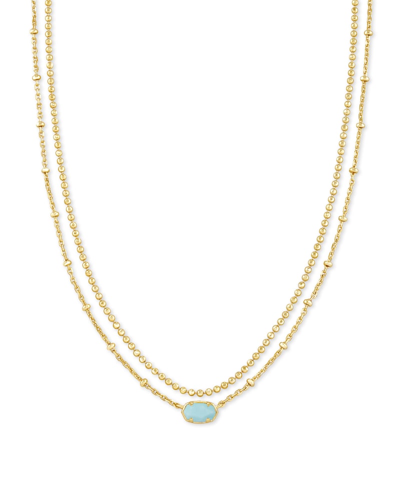 Emilie Gold Multi Strand Necklace in Light Blue Magnesite | Kendra Scott