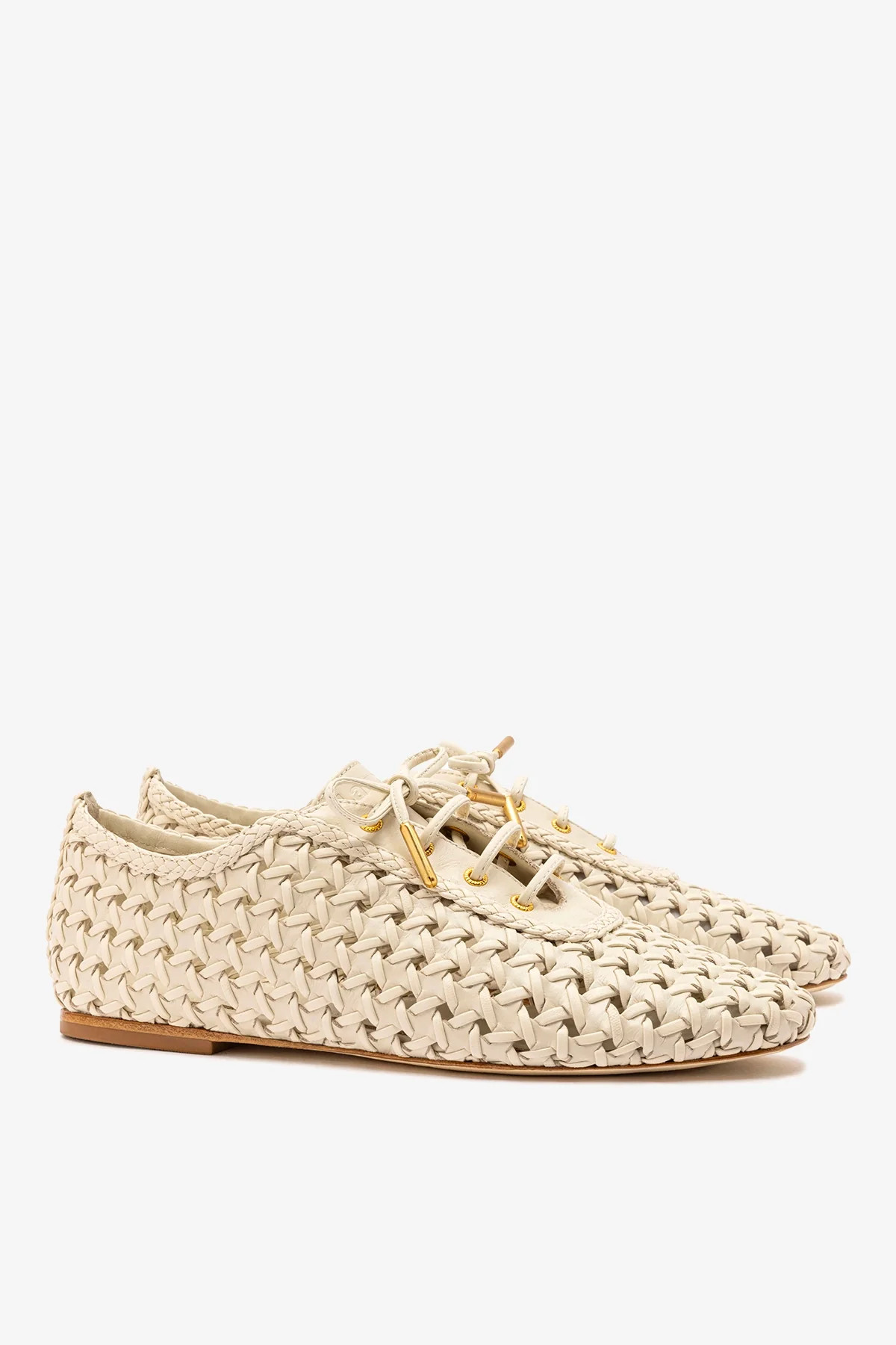 Liza Macrame Sneaker In Ivory Leather | Larroude