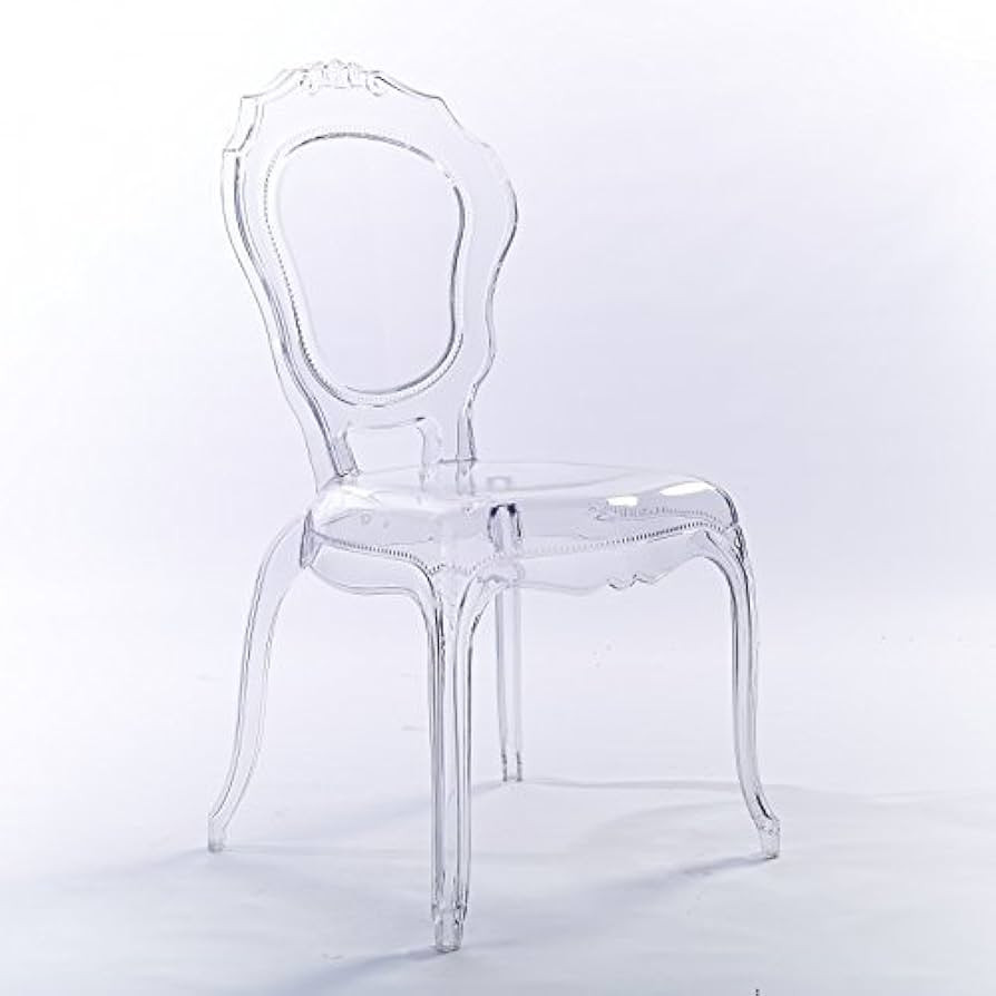 2xhome Belle Transparent Vanity Mid Century Ghost Chair, Clear | Amazon (US)