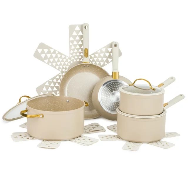 Thyme & Table Nonstick 12 Piece Cookware Set, Taupe | Walmart (US)