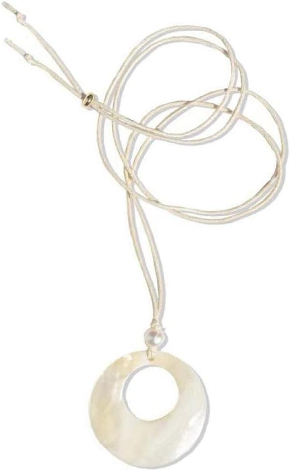 Fashion Shell Necklace Unique Nutural Round Pendant Clavicle Chain Birthday Valentines Day Orname... | Amazon (US)