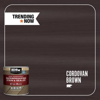 8 oz. #ST-104 Cordovan Brown Semi-Transparent Waterproofing Exterior Wood Stain and Sealer Sample | The Home Depot