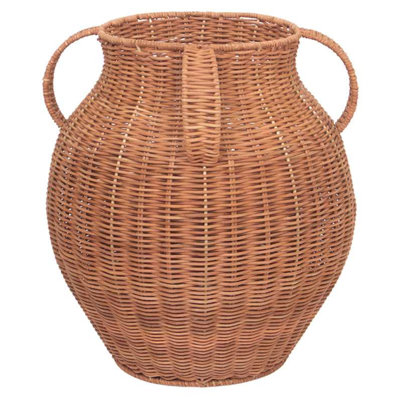 Natural Rattan Decorative Vase with Handle, 11.8x14 | At Home
