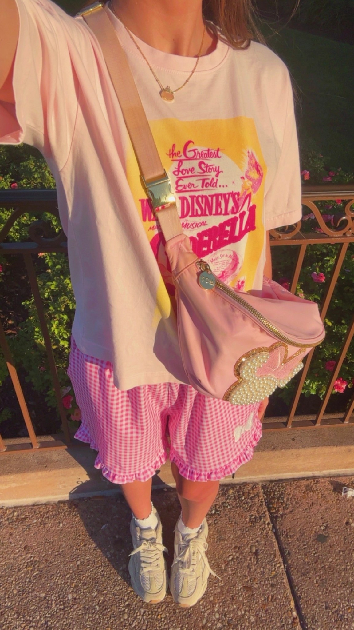 Comfy Disney ootd💖 Disney outfit, Disney style, Disney parks, magic kingdom outfit, Albion fit, gingham boxer shorts, Disney princess graphic tee, Minnie Mouse ears, pink outfit, theme park outfit of the day, Stoney clover jumbo Fanny pack, Disney jewelry, Disney accessories, Disney ideas, Disney Inspo #disney

