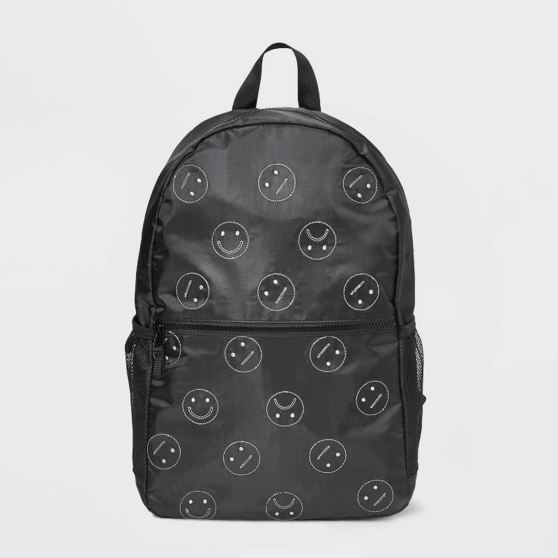 Kids' 16" Smiley Nylon Backpack - art class™ Black | Target