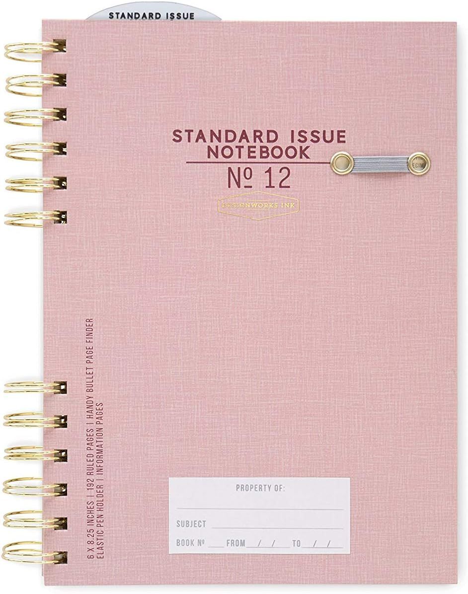 DesignWorks Ink Standard Issue Split Twin Wire Bound Planner Notebook No. 12, Dusty Pink | Amazon (US)