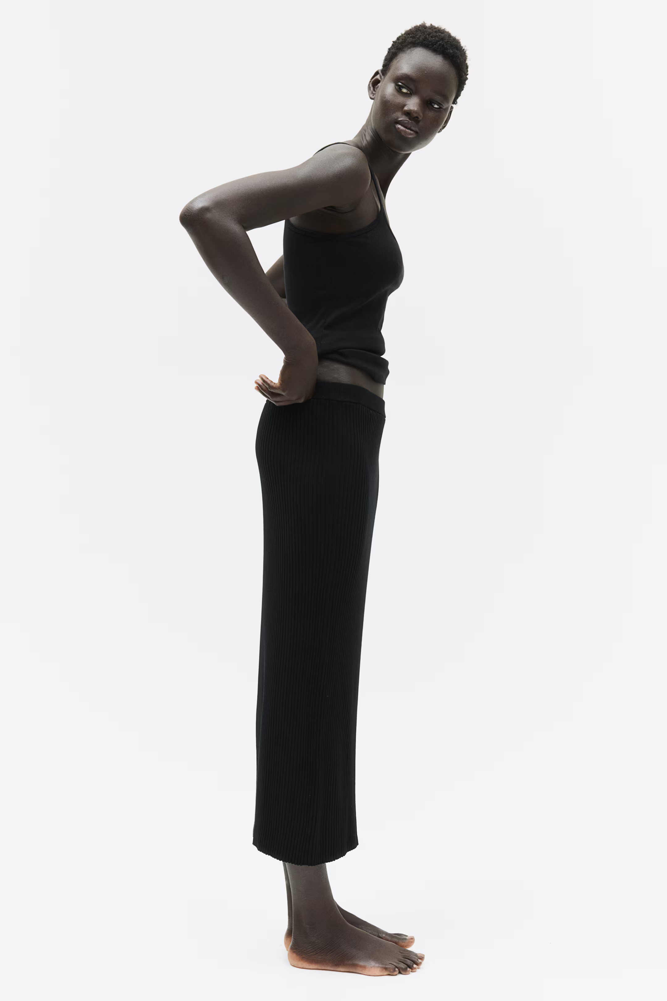 Rib-knit Skirt - Black - Ladies | H&M US | H&M (US + CA)