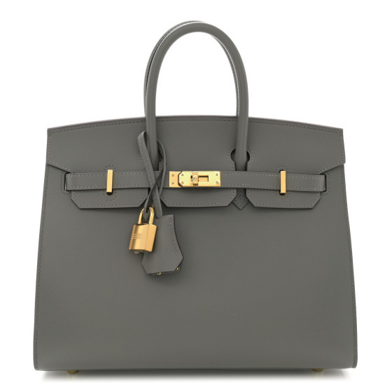 Madame Calfskin Birkin Sellier 25 Gris Meyer | FASHIONPHILE (US)