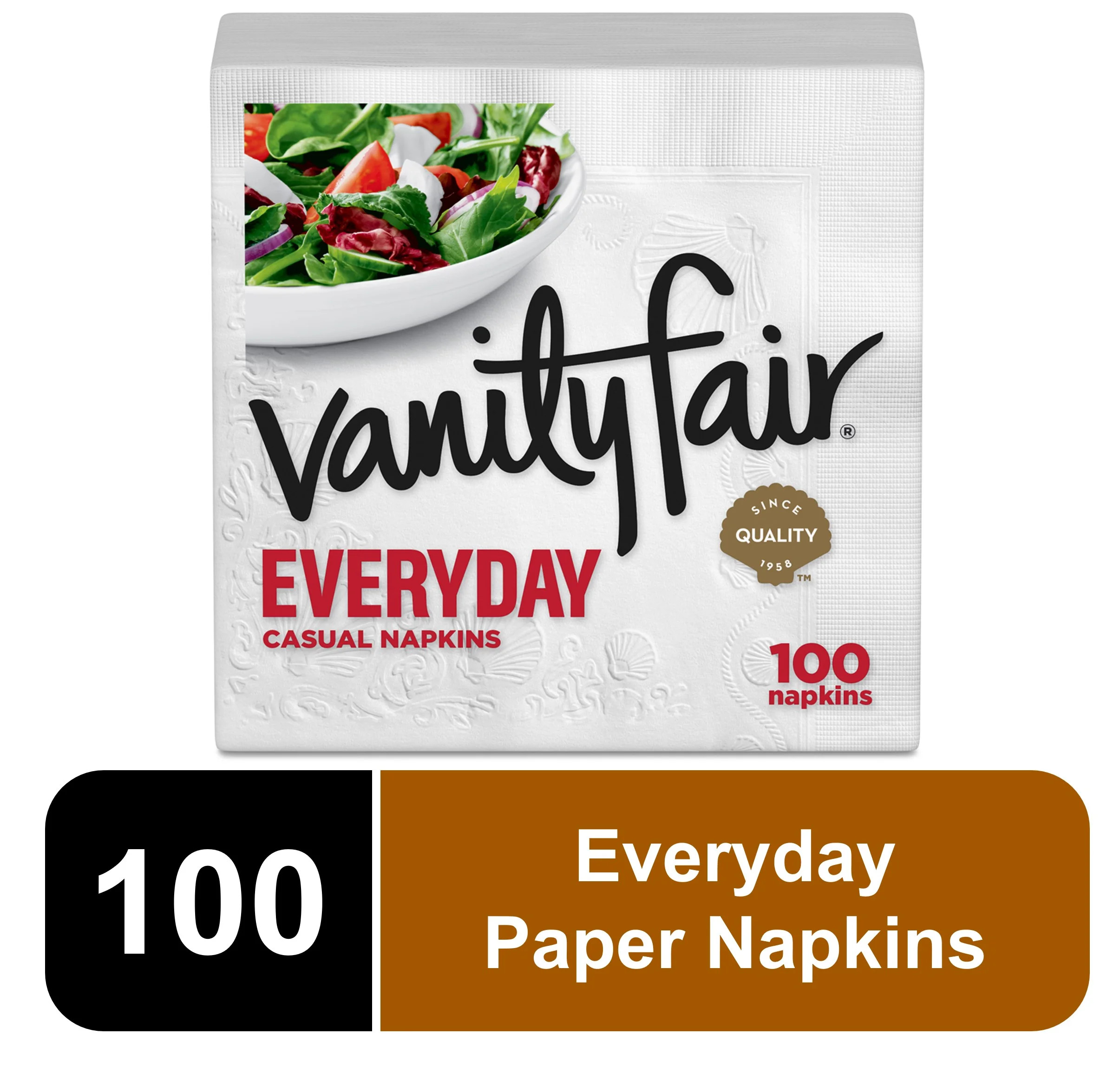 Vanity Fair Everyday Disposable Paper Napkins, White, 100 Count | Walmart (US)