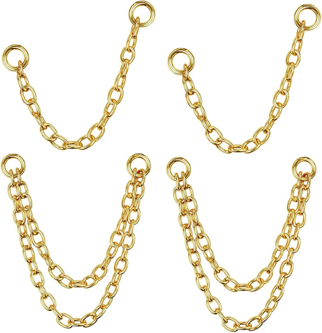 4Pcs Gold Earrings Connector Chains Set for Women, Convertible Dangle Chain for Double Piercings ... | Amazon (US)