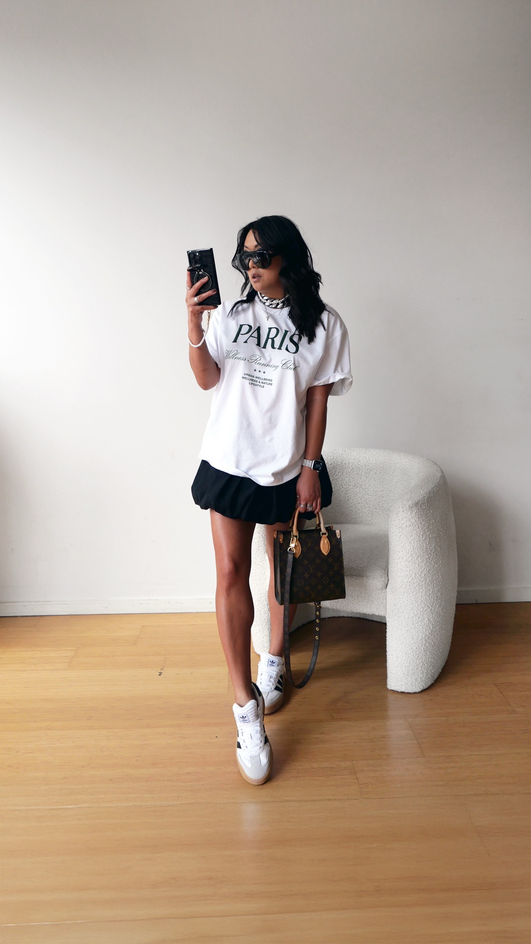 In my tshirt and skirt eraa