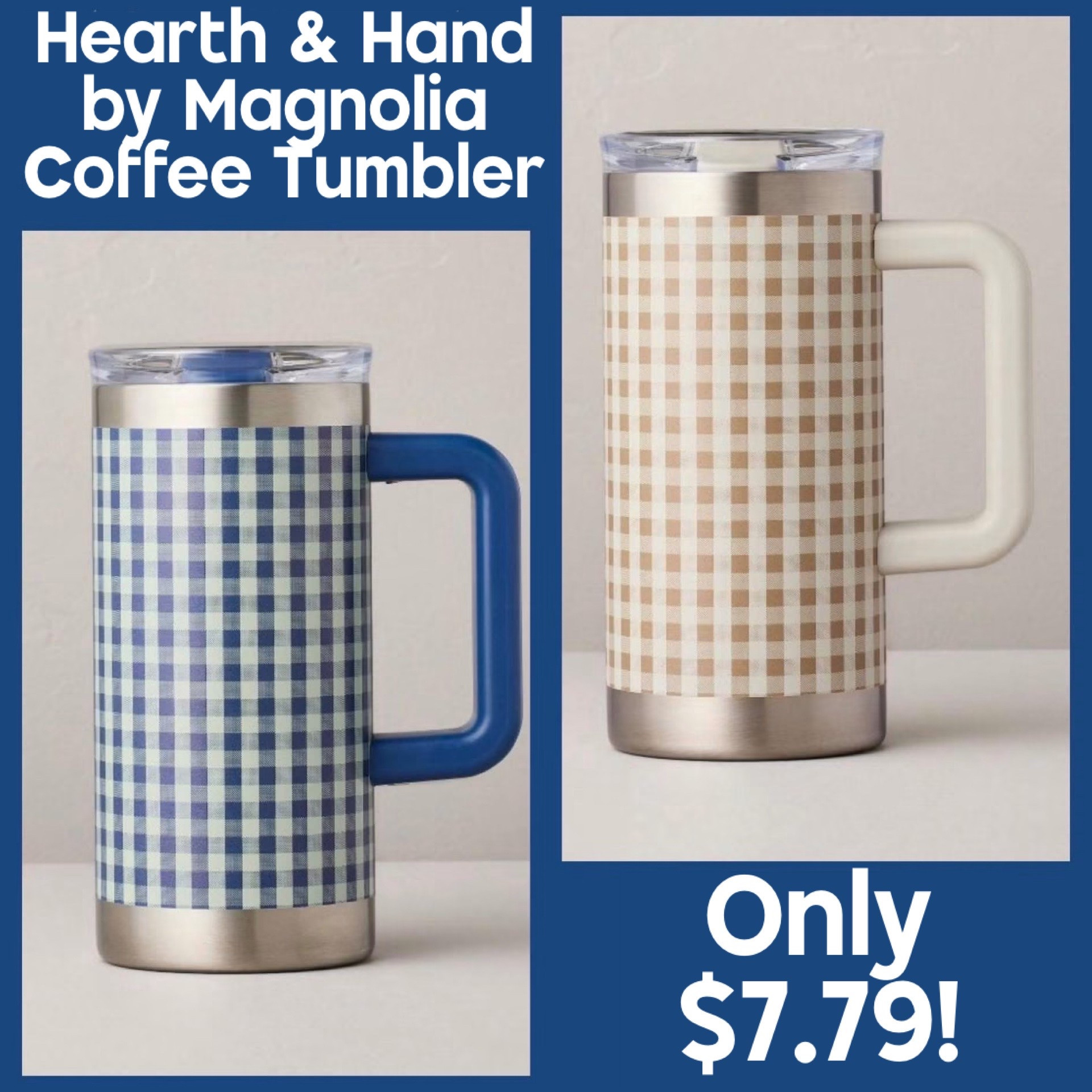 Super popular newer arrival at Target from Hearth & Hand with Magnolia is on sale for only $7.79 today! 😳 The Magnolia Gingham Stainless Steel Coffee Mugs sold out quickly upon launching since they’re SO cute ☕️ with a great design! I have this style from last year and use it all the time - love mine 💙

#LTKHome #LTKSaleAlert #LTKfoodie