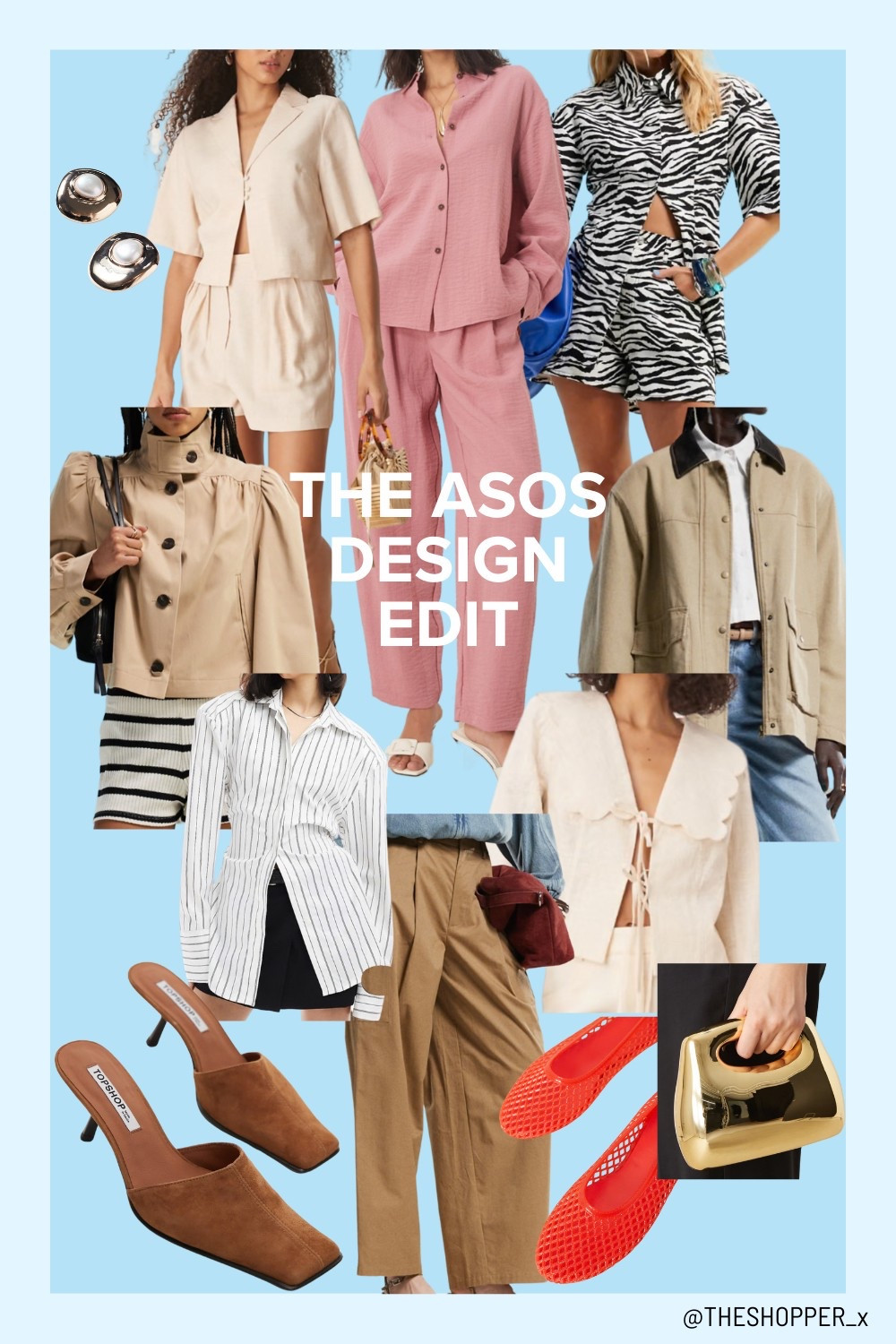 Cinch shoulder pad shirt with tie back in pinstripe, barrel trousers, gathered sleeve cropped trench coat in stone, Brown button up jacket, long sleeve shirt co-ord trousers, stud earrings in abstract circle with pearl, suede square toe heeled mule, jelly weave ballets in red, tailored scallop collar tie, oversized washed barn jacket, denim longline zebra print co ord, square clutch bag with chain strap in gold

#LTKuk #LTKsummer #LTKspring