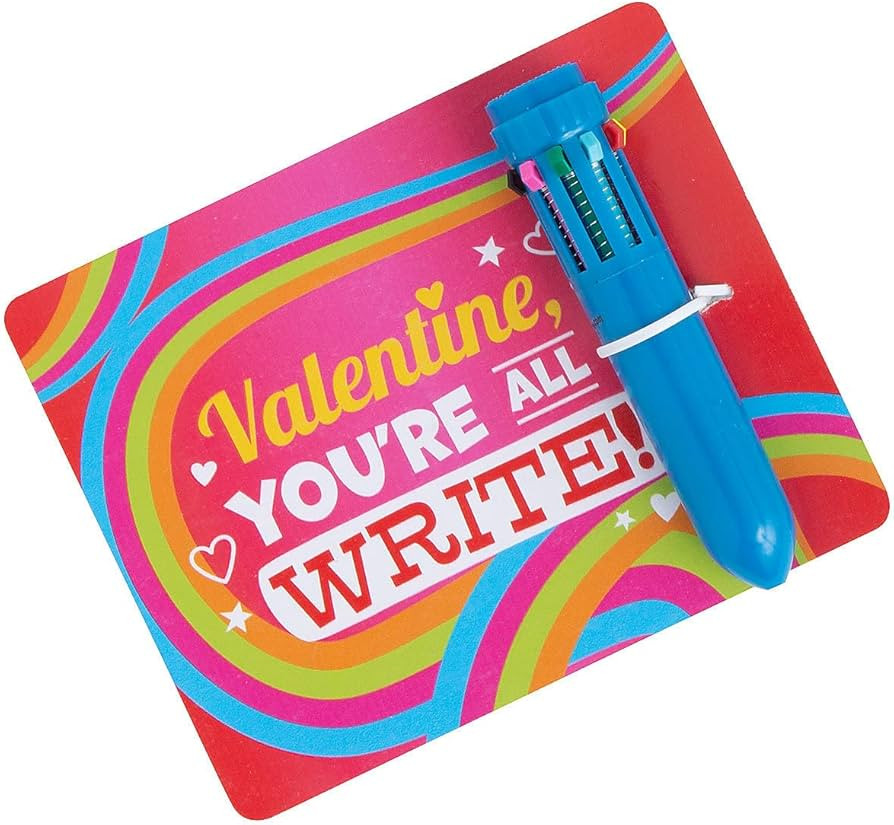 Fun Express Mini Neon Shuttle Pen Valentine Exchanges with Card for 12 | Amazon (US)