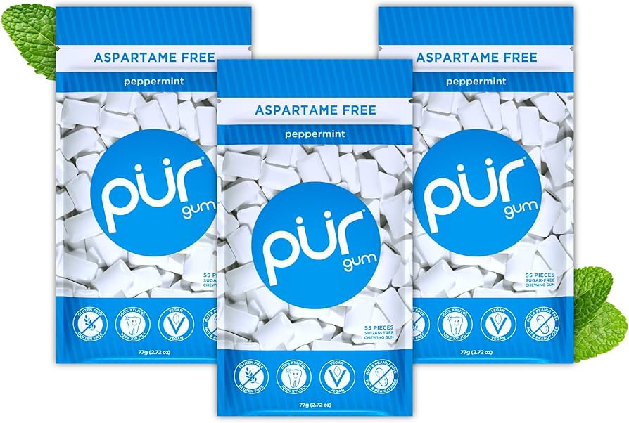 PUR Gum | Aspartame Free Chewing Gum | 100% Xylitol | Natural Peppermint Flavored Gum, 55 Pieces ... | Amazon (US)