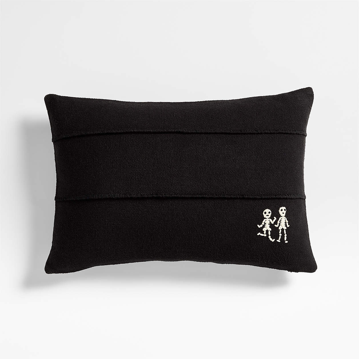 Halloween Embroidered Bats 20"x20" Arctic Ivory Throw Pillow Cover by Joan Anderson | Crate & Bar... | Crate & Barrel