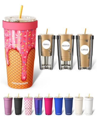 Frost Buddy Togo Buddy 30 oz Stainless Steel Vacuum Insulated Tumbler To Go Coffee Cup – Iced Coffee Cups, Iced Coffee Sleeve, Travel Mug, Thermal Cup for Hot & Cold Drinks, Dunkin Cup (Ice Cream) | Amazon (US)