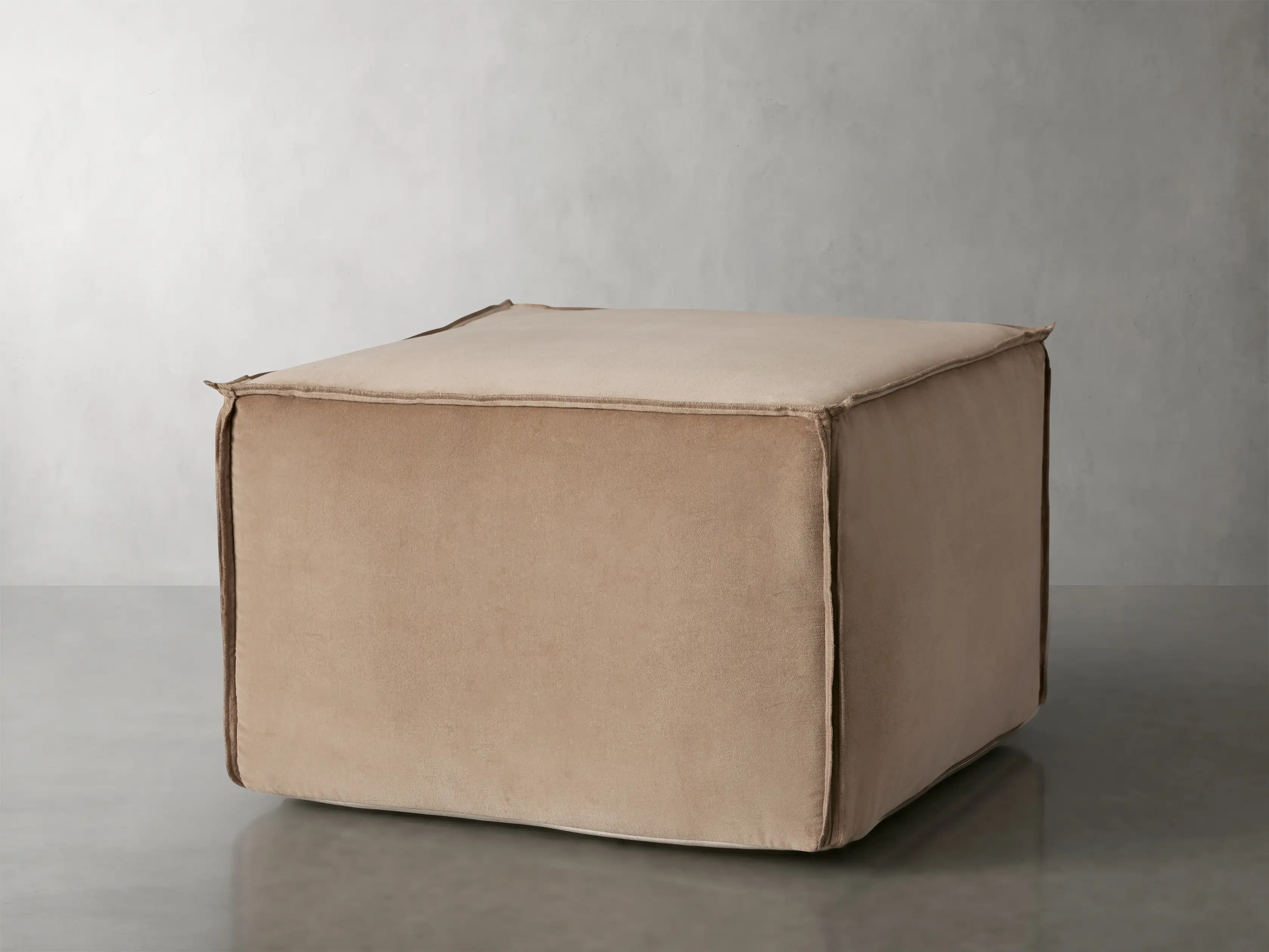 Washed Velvet Pouf | Arhaus