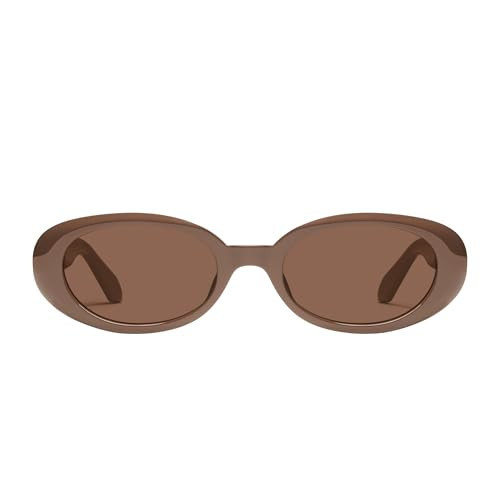 QUAY - Women's Sunglasses, Narrow Round Lenses with UV Protection (Felt Cute, Doe/Brown) | Amazon (US)