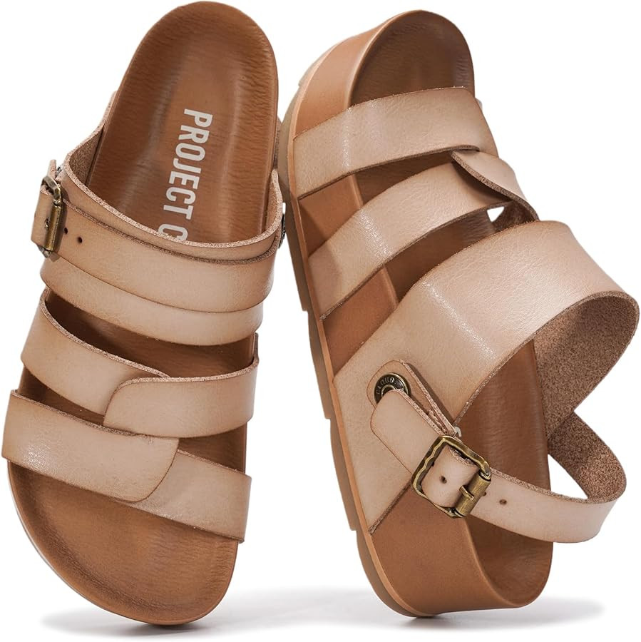 Project Cloud Platform Sandals Women \u2013 Strappy Wedges with Comfortable Plush & Soft Insole \... | Amazon (US)