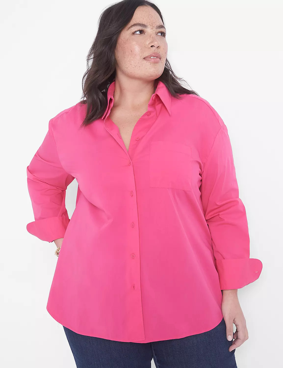 Relaxed Button-Down Boyfriend Shirt | LaneBryant | Lane Bryant (US)