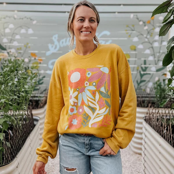 Mustard Flowers Sweatshirt | Mountain Moverz