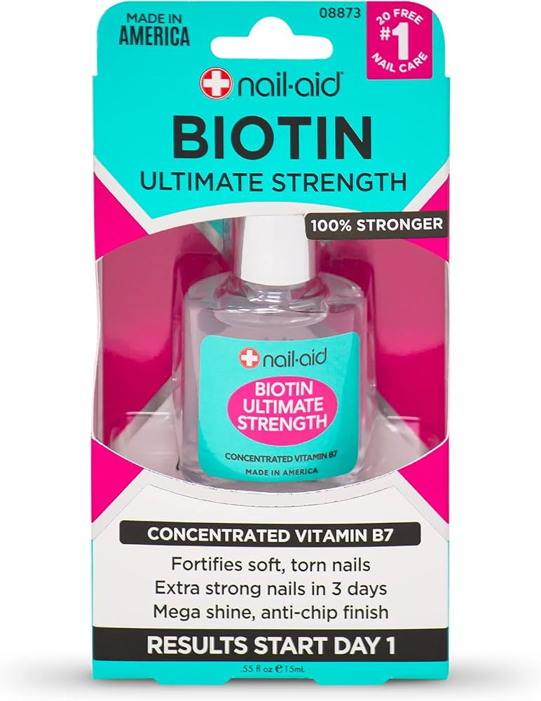 Nail-Aid Biotin Ultimate Strength - Nail Treatment & Strengthener - Clear, 0.55 Fl Oz (08873) | Amazon (US)